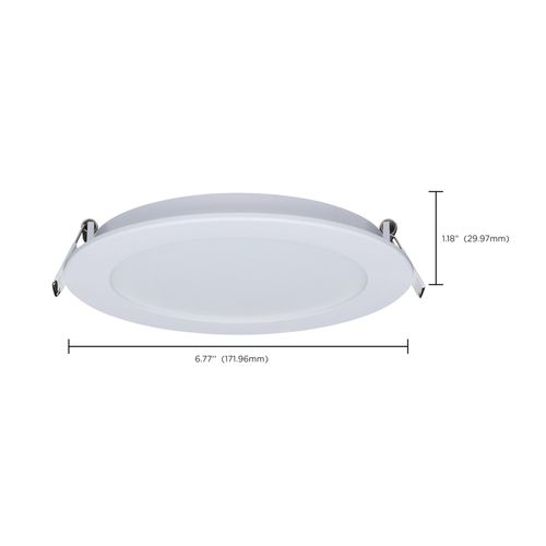 Main product image of 11W LED Direct Wire Performer Series Downlight, Remote Driver, 6", 27K/3K/35K/4K/5K CCT Selectable, Round, Flat Face, White Finish