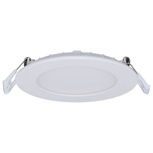 Main product image of 8/12W LED Direct Wire Downlight, 27K/3K/35K/4K/5K CCT, Remote Driver, 4", Round, Flat Face, White Finish, 120-277V, Dual Dimming