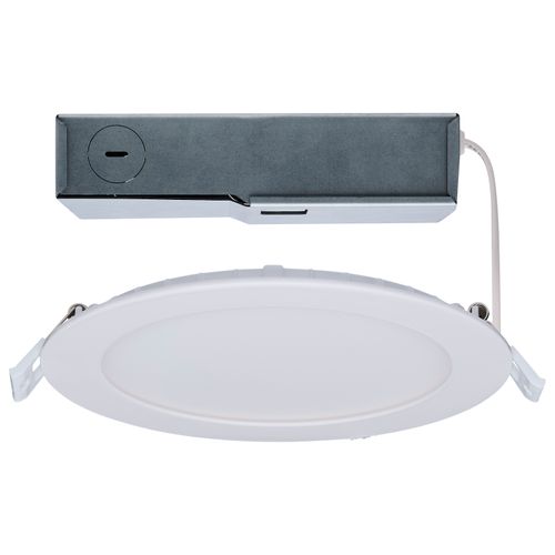 Main product image of 11/15W, LED Direct Wire Downlight, 27K/3K/35K/4K/5K CCT, Remote Driver, 6", Round, Flat Face, White Finish, 120-277V, Dual Dimming
