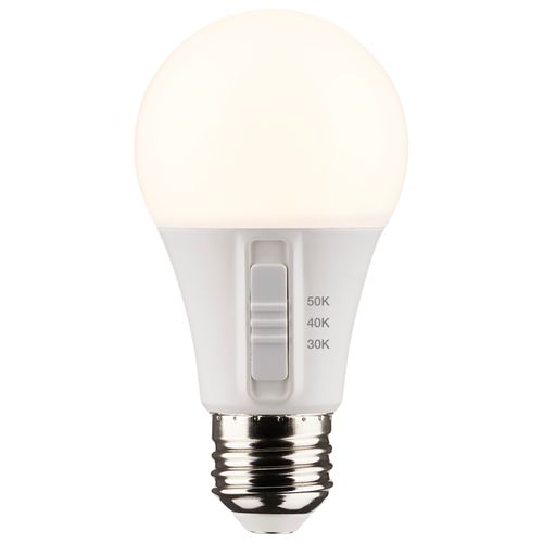 Main product image of 6 Watt A19 LED Bulb - Medium Base - CCT Selectable - White Finish - 90 CRI - 120 Volt (15 Pack)