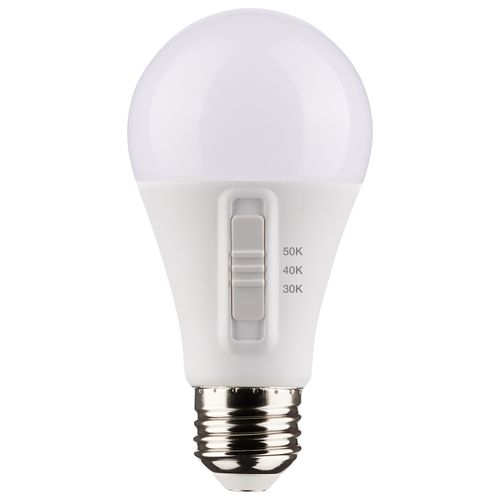 Main product image of 12 Watt A19 LED Bulb - Medium Base - CCT Selectable - White Finish - 90 CRI - 120 Volt (10 Pack)