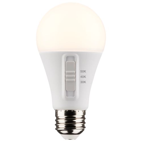Main product image of 12 Watt A19 LED Bulb - Medium Base - CCT Selectable - White Finish - 90 CRI - 120 Volt (8 Pack)