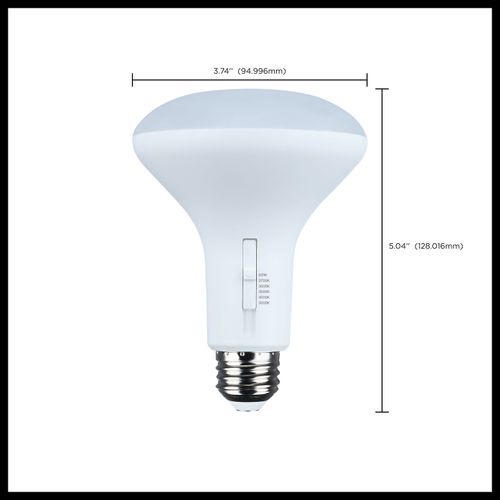 Main product image of 8.5 Watt BR30 LED Bulb - 27K/30K/35K/40K/50K CCT Selectable - Dim to Warm - White Finish - 120 Volt (5 Pack)