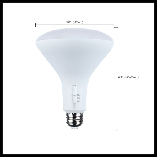 Main product image of 11 Watt BR40 LED Bulb - 27K/30K/35K/40K/50K CCT Selectable - Dim to Warm - White Finish - 120 Volt (6 Pack)