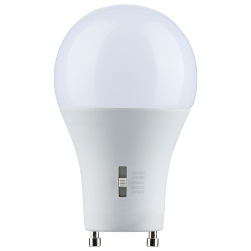 Main product image of 12 Watt A19 LED Bulb - Bi Pin GU24 Base - CCT Selectable - 120 Volt - White Finish (5 Pack)