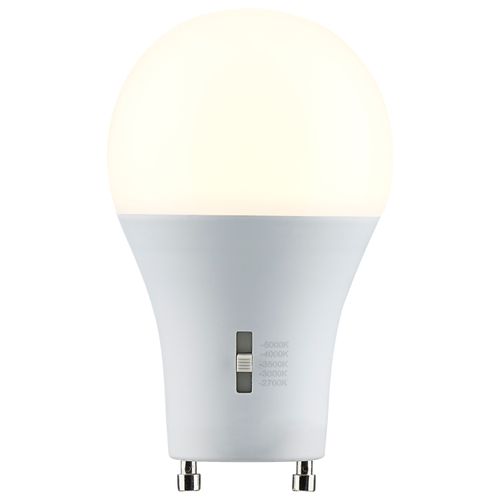 Main product image of 12 Watt A19 LED Bulb - Bi Pin GU24 Base - CCT Selectable - 120 Volt - White Finish (5 Pack)
