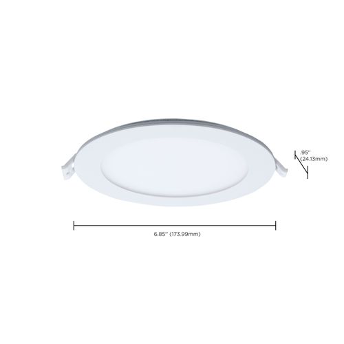 Main product image of 12W LED Direct Wire Downlight with Night Light, 6", Remote Driver, CCT Selectable, Dimmable, Round, White Finish