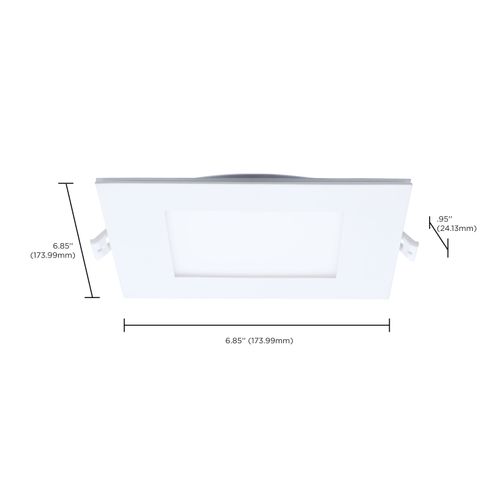Main product image of 12W LED Direct Wire Downlight with Night Light, 6", Remote Driver, CCT Selectable, Dimmable, Square, White Finish