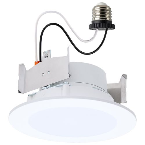 Main product image of 8W, 4" LED Downlight Retrofit, 27K/30K/35K/40K/50K CCT Selectable, Flat Wafer, Round, Matte White Finish