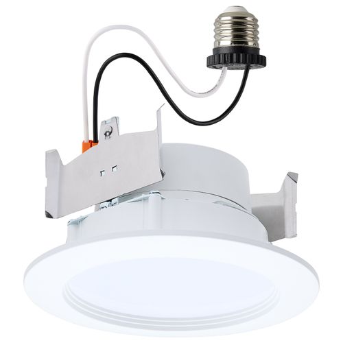 Main product image of 8W, 4" LED Downlight Retrofit, 27K/30K/35K/40K/50K CCT Selectable, Regressed Wafer, Round, Matte White Finish