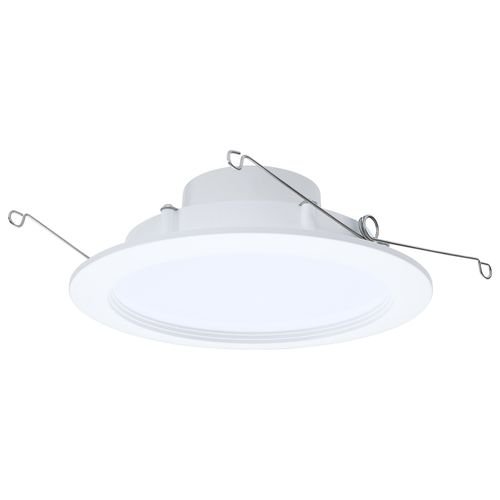 Main product image of 9.5W, 6" LED Downlight Retrofit, 27K/30K/35K/40K/50K CCT Selectable, Regressed Wafer, Round, Matte White Finish
