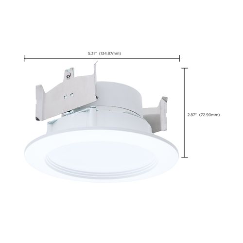 Main product image of 6.5/8/9.3W LED Downlight Retrofit, 27K/30K/35K/40K/50K CCT, 4", Regressed Wafer, Round, Matte White Finish