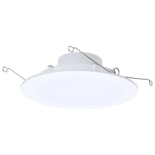 Main product image of 9/11/13W LED Downlight Retrofit, 27K/30K/35K/40K/50K CCT, 6", Flat Wafer, Round, Matte White Finish