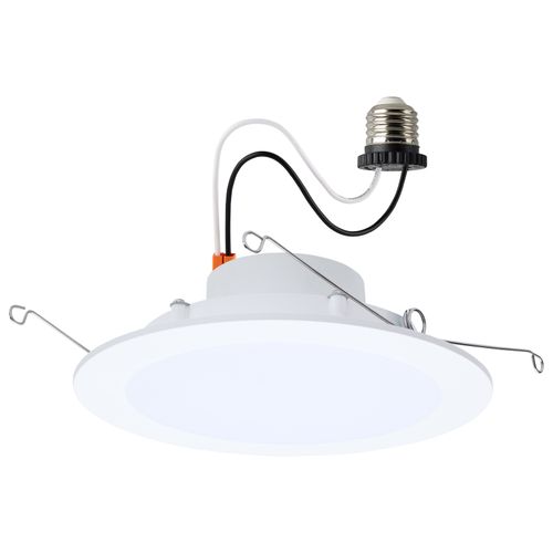 Main product image of 9/11/13W LED Downlight Retrofit, 27K/30K/35K/40K/50K CCT, 6", Flat Wafer, Round, Matte White Finish