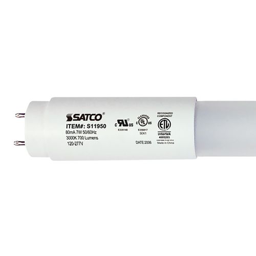 Main product image of 7 Watt - 18 Inch - T8 Linear LED Bulb - Medium Bi-Pin G13Base - 3000K - 50000 Average Rated Hours - 700 Lumens - Type B Ballast Bypass (4 Pack)