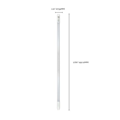 Main product image of 7 Watt - 18 Inch - T8 Linear LED Bulb - Medium Bi-Pin G13Base - 3000K - 50000 Average Rated Hours - 700 Lumens - Type B Ballast Bypass (4 Pack)
