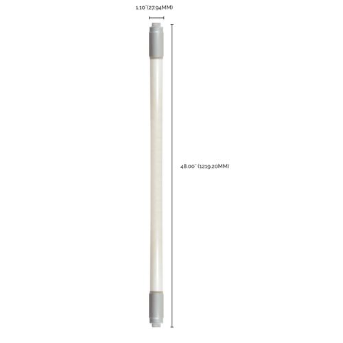 Main product image of 18 Watt T8 LED Bulb - 4 Foot - 6500K - Recessed Double Contact base - 50000 Average rated hours - 2500 Lumens - Type B - Ballast Bypass - Double Ended Wiring (10 Pack)
