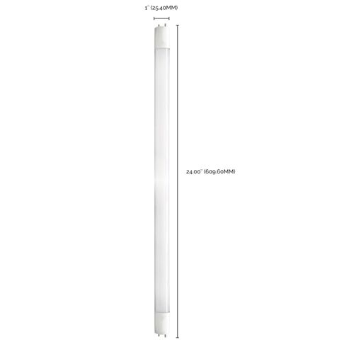 Main product image of 9 Watt - 24 Inch - T8 LED Bulb - 3000K - Medium Bi Pin base - 82 CRI - 50000 Average rated hours - Type B Ballast Bypass - 1100 Lumens - Assembled in the USA (3 Pack)