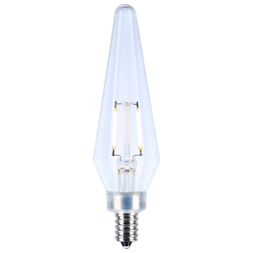 Main product image of 2W Prismatic HX11 LED, 2700K CCT, Candelabra Base, 120V, Clear Finish, 2-Card (12 Pack)