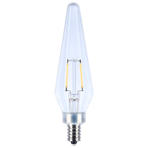 Main product image of 2W Prismatic HX11 LED, 2700K CCT, Candelabra Base, 120V, Clear Finish, 2-Card (12 Pack)