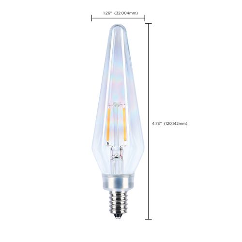 Main product image of 2W Prismatic HX11 LED, 2700K CCT, Candelabra Base, 120V, Frost Finish, 2-Card (12 Pack)