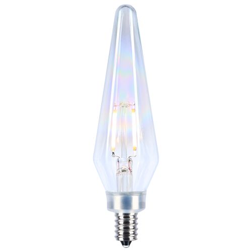 Main product image of 2W Prismatic HX11 LED, 2700K CCT, Candelabra Base, 120V, Aurora Finish, 2-Card (12 Pack)
