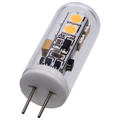 Main product image of 2 Watt T4 LED Bulb - Clear Finish - Bi Pin G4 Base - 3000K - 12 Volt (8 Pack)