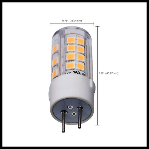 Main product image of 4.5 Watt T6 LED Bulb - Clear Finish - GY6.35 Base - 3000K - 120 Volt (6 Pack)