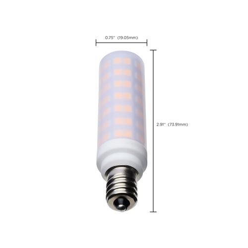 Main product image of 6.5 Watt T6 LED Bulb - Frost Finish - E12 Base - 3000K - 120 Volt (3 Pack)