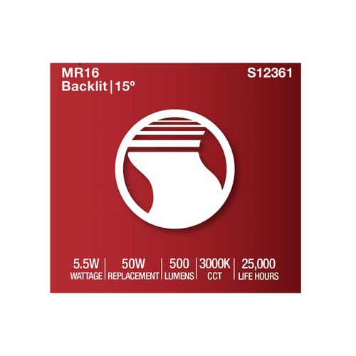 Main product image of 5.5W MR16 LED Spotlight, 3000K CCT, GU5.3 Base, 12V (12 Pack)