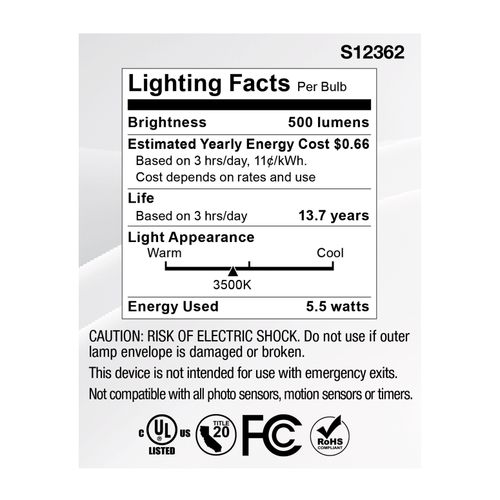 Main product image of 5.5W MR16 LED Spotlight, 3500K CCT, GU5.3 Base, 12V (12 Pack)