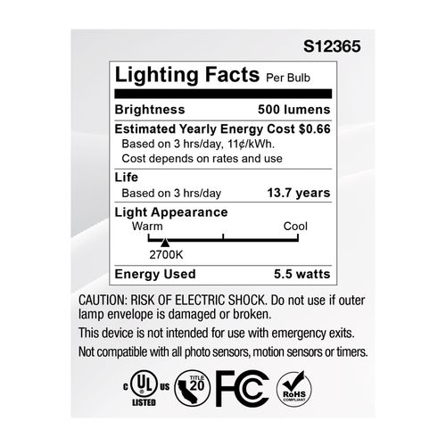 Main product image of 5.5W MR16 LED Floodlight, 2700K CCT, GU5.3 Base, 12V (12 Pack)
