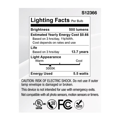 Main product image of 5.5W MR16 LED Floodlight, 3000K CCT, GU5.3 Base, 12V (12 Pack)