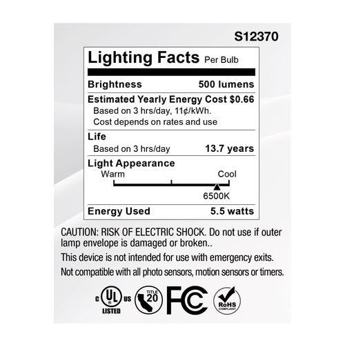 Main product image of 5.5W MR16 LED Floodlight, 6500K CCT, GU5.3 Base, 12V (12 Pack)
