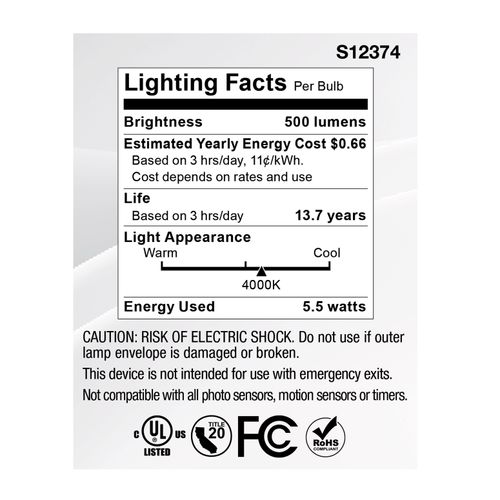 Main product image of 5.5W MR16 LED Floodlight, 4000K CCT, GU10 Base, 120V (12 Pack)