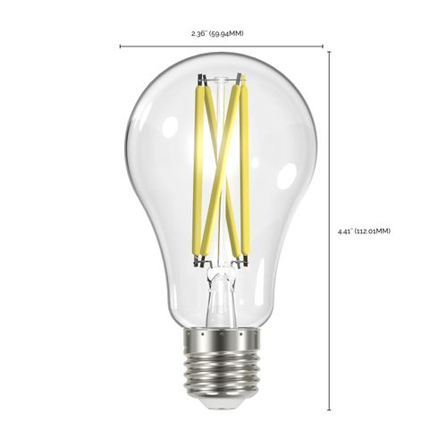 Main product image of 12.5 Watt LED A19 Bulb - Clear - Medium Base - 3000K - 90 CRI - 120 Volt (6 Pack)