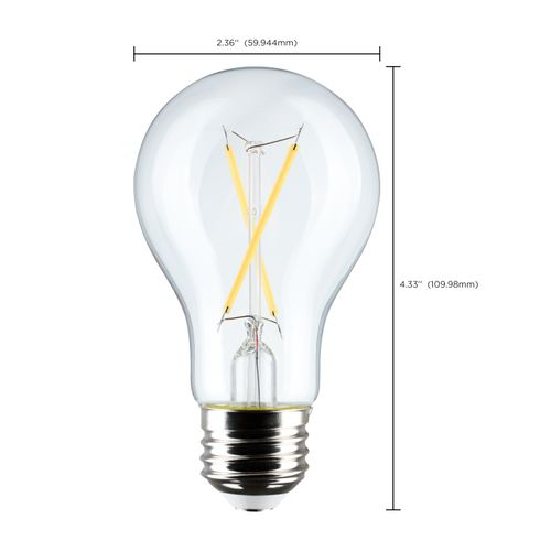 Main product image of 5 Watt A19 LED Bulb - Clear - 3000K - Medium Base - 120 Volt (12 Pack)