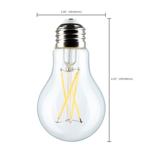 Main product image of 8 Watt A19 LED Bulb - Clear - 3000K - Medium Base - 120 Volt (12 Pack)