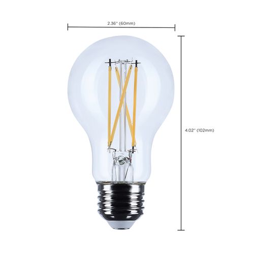 Main product image of 12.5W A19 LED, Medium Base, Clear, 3500K CCT, 120V (6 Pack)