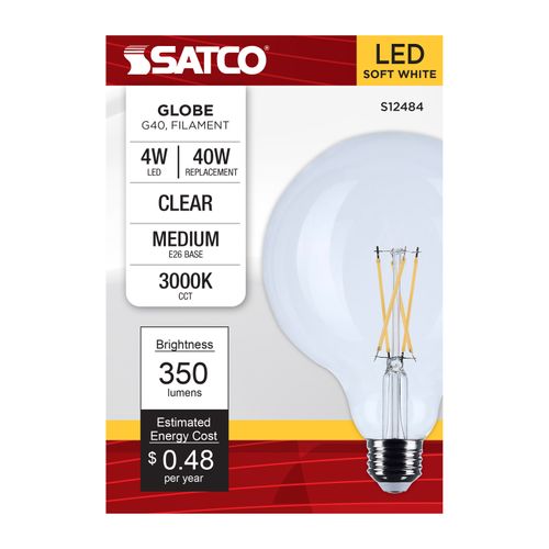 Main product image of 4W G40 LED, Medium Base, Clear, 3000K CCT, 120V (6 Pack)