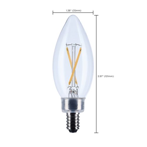 Main product image of 3W B11 LED, Candelabra Base, Clear, 3000K CCT, 120V (6 Pack)