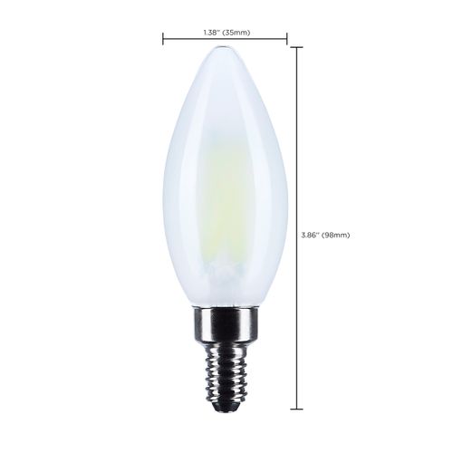 Main product image of 8W B11 LED, Candelabra Base, Candle-Tip, Frost Finish, 4000K CCT, 120V (6 Pack)