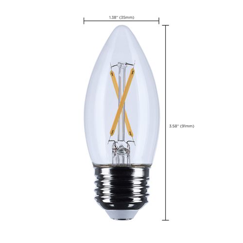 Main product image of 3W B11 LED, Medium Base, Clear, 3000K CCT, 120V (6 Pack)