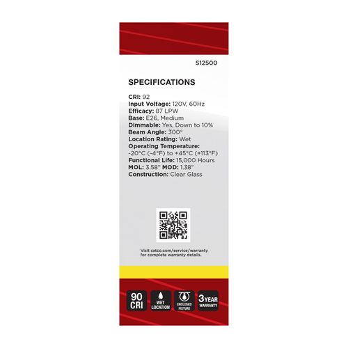 Main product image of 4W B11 LED, Medium Base, Clear, 3500K CCT, 120V (6 Pack)