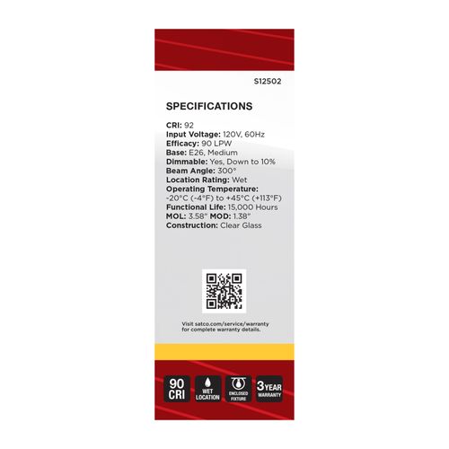 Main product image of 5.5W B11 LED, Medium Base, Clear, 3000K CCT, 120V (6 Pack)