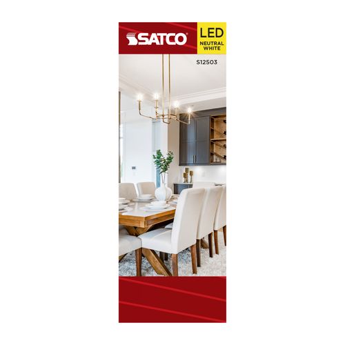 Main product image of 5.5W B11 LED, Medium Base, Clear, 3500K CCT, 120V (6 Pack)