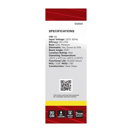Main product image of 5.5W B11 LED, Medium Base, Clear, 3500K CCT, 120V (6 Pack)
