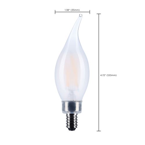 Main product image of 4W CA10 LED, Candelabra Base, Frost Finish, 3500K CCT, 120V (6 Pack)
