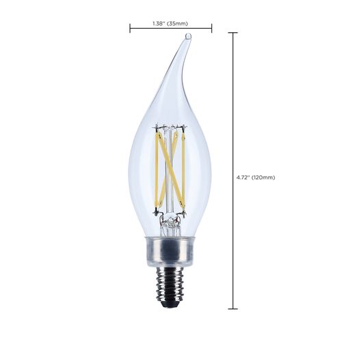 Main product image of 5.5W CA10 LED, Candelabra Base, Clear, 3500K CCT, 120V (6 Pack)