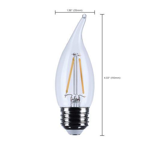 Main product image of 3W CA10 LED, Medium Base, Clear, 3000K CCT, 120V (6 Pack)